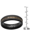 Steeltime Men's stainless steel band ring with greek key inlay accents. Size Options: 9-12. Color Options: Silver, Gold. Black - 3 of 4