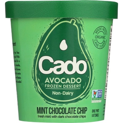 Cado Non-Dairy Avocado Frozen Dessert Mint Chocolate Chip - 1pt