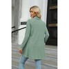 Womens Knit Cardigan Lightweight Jacket Open Front Long Sleeve Textured Flowy Cardigan with Lapel Neckline - 4 of 4