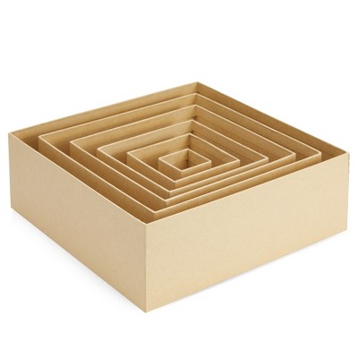 Versatile Nested Gift Boxes 6-Pack with Lids, Thick Paper Board