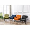 TOAOTBNBO Ergonomics Accent Chair with Cozy Backrest and High Back, Soft Leather Armchair for Dining Room Reading Chair with Black Legs - 4 of 4
