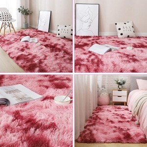 Area Rugs for Living Room - Soft Plush Non-Slip 40x60cm Red Carpet for Bedroom, Home Decor, Kids Room - 1 of 2