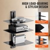 VEVOR Glass Floating Shelves, Holds up to 18 lbs, TV Wall Mount with Shelf，Strengthened Floating Entertainment Center for DVD Players / PS4 -3 Tiers - 3 of 4