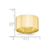 Black Bow Jewelry 12mm 10K White or Yellow Gold Lightweight Flat Standard Fit Band - 4 of 4