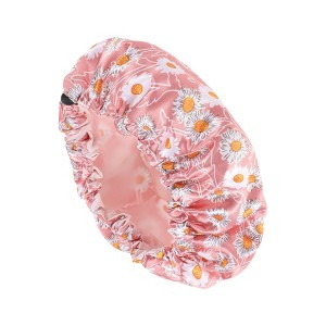 Unique Bargains Women's Flowers Bath Cap 1 Pc - 1 of 3