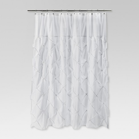 Pinch Pleat Shower Curtain Snow White Threshold Target