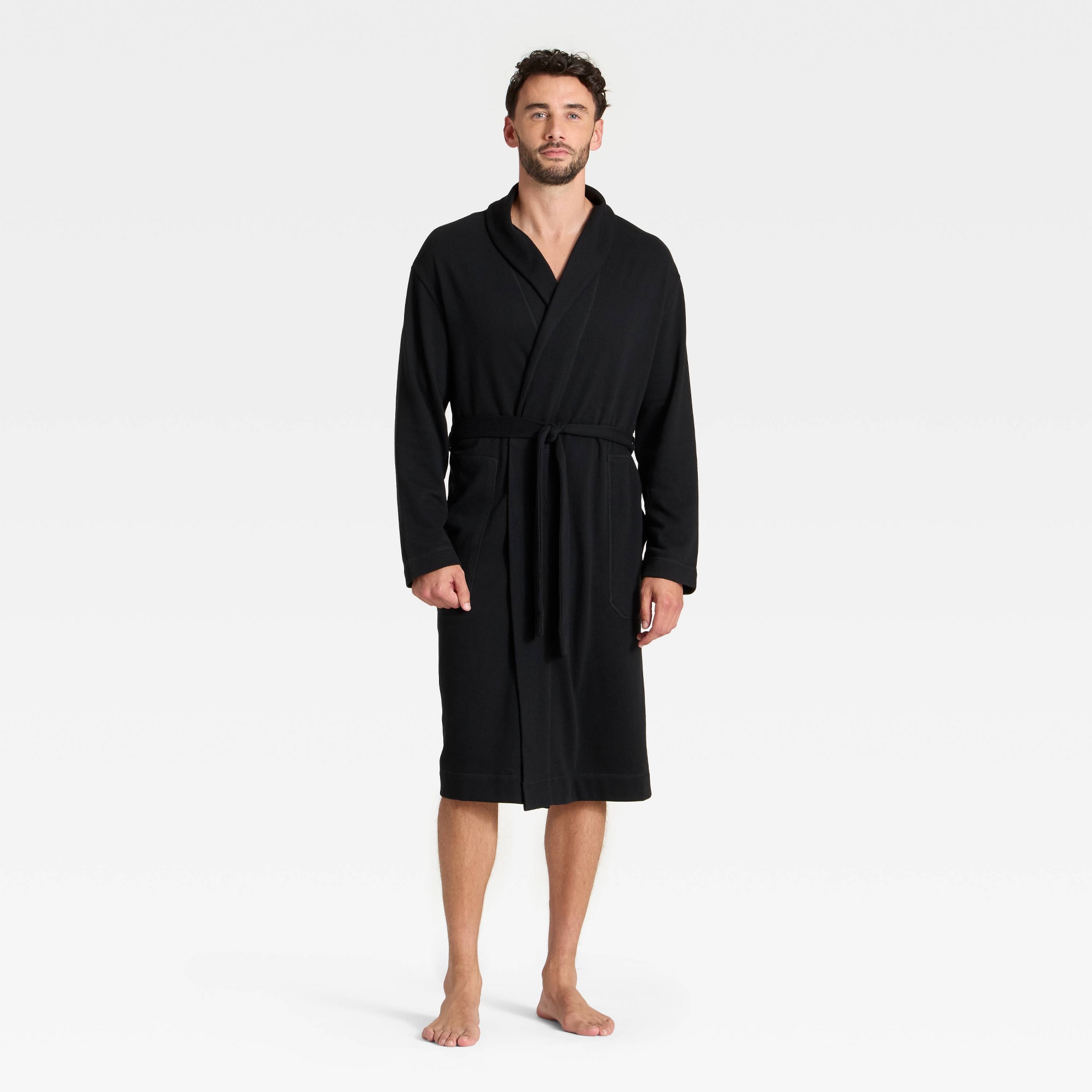 Men's Knit Robe - Goodfellow & Co™ Black L/XL