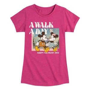 Girls' - Disney - A Walk A Day Fitted Short Sleeve Graphic T-Shirt - 1 of 4