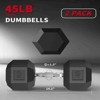 COZONY Hex Dumbbell Pair, Cast Iron Core, Rubber Coated, Textured Steel Handles for Strength Training - 2 of 4