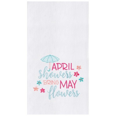 C&F Home April Showers Bring May Flowers Spring Embroidered Flour Sack Kitchen Towel