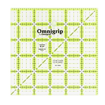 Omnigrid 5-1/2" x 5-1/2" Non-Slip Square Quilting Ruler