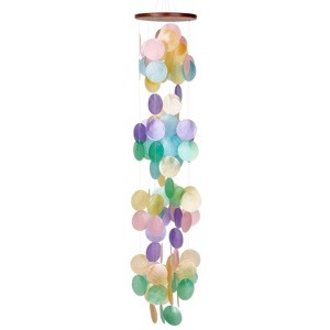 風鈴 woodstock chims capiz rainbow Woodstock Chimes Capiz Waterfall 40'' Rainbow Capiz Coastal Beach