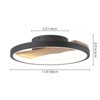 Rennnsan Liorith 11"W Geometric Wooden Mid-Century Modern LED Dimmable Flush Mount in Black - 3 of 4