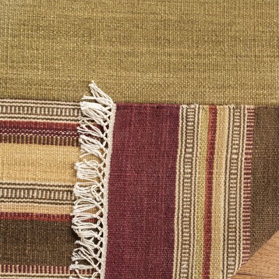 Handmade Red Striped Wool Kilim Area Rug 2'6" x 4'