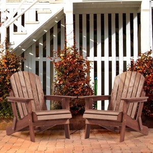Gulches Oversize Wooden Outdoor Folding Adirondack Chair with Pre-Assembled BackRest & SeatBoard, Wood Patio Chair for Garden,Backyard,Porch - 1 of 4