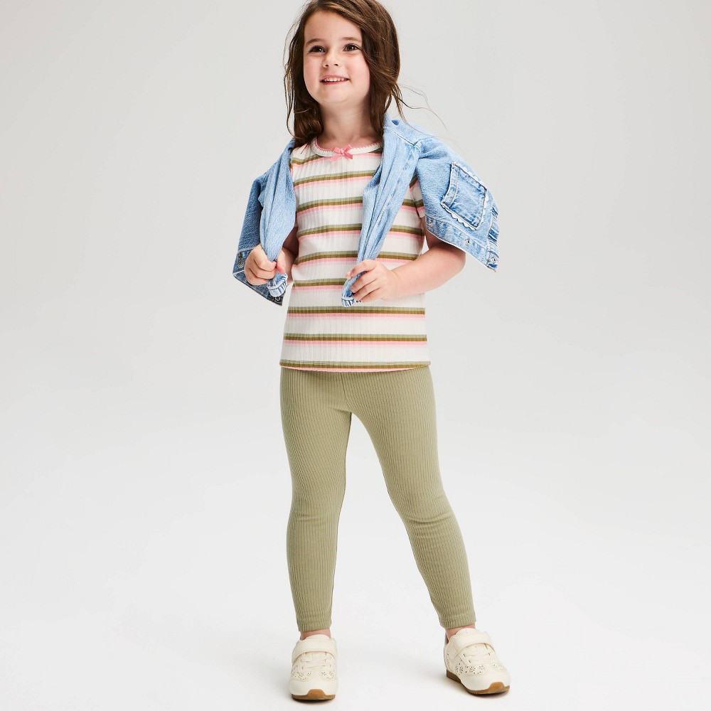Toddler Girls' Fashion Leggings - Cat & Jack™ Olive Green 5T