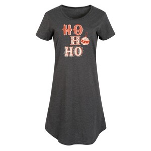 Women's - Instant Message - Christmas Ho Ho Ho Ornament Graphic T-shirt Dress - 1 of 4