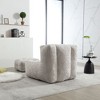 CAVINAS Fluffy Bean Bag Chair, Lazy Sofa Chair with Memory Foam and Ottoman, for Living Room, Bedroom, Apartment, Light Gray - 3 of 4