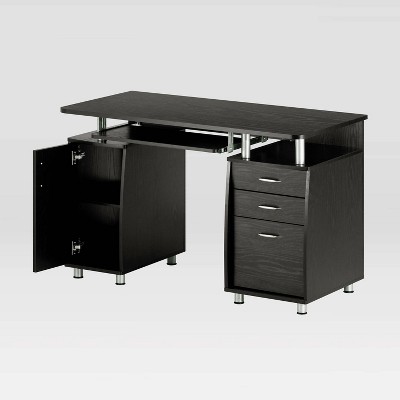 Espresso 52" Workstation Desk with Storage and Keyboard Tray