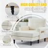 Okak Modern Small Chenille Fabric Single Sofa Lounge Recliner for Living Room Bedroom,Rest Chair Sleeper Sofa with Comfy Backrest & Armrests - 3 of 4