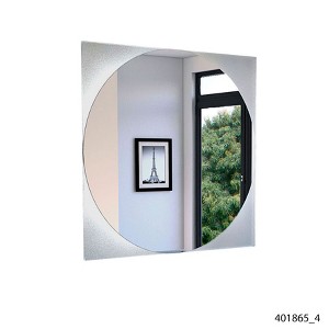 AZL1 Life Concept Decorative Wall Mirror Square Shape Sandblasting Borders Mirrored Glass Contemporary Design for Room, Silver, 0.7"*23.6"*23.6" - 1 of 4