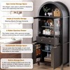 Okak Tall Arched Storage Pantry Cabinet with Glass Doors & Adjustable Shelves,Display Sideboard Accent Cabinet for Dining Room,Kitchen - 4 of 4