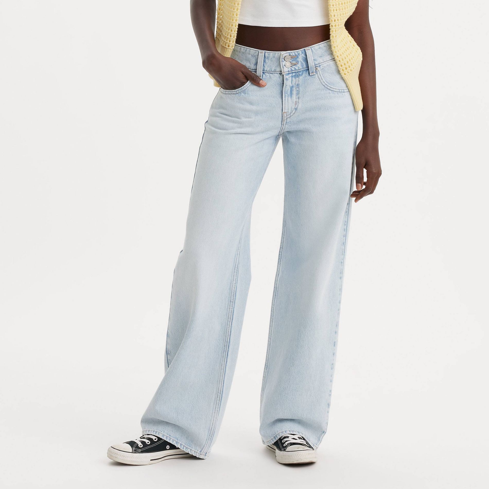 Levi's® Women's Low-Rise Superlow Loose Jeans - Abraided Art 31: Midweight Denim, Straight Leg, 32" Inseam