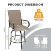 2-Piece Outdoor Swivel Bar Stools - All-Weather High Back Chairs w/Armrests, Counter Height for Patio, Deck and Garden - 2 of 4