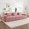 Modular 3-Seat Boneless Sofa ¨C Cloud Sectional Couch with Deep Seat, Modern Corduroy 3-Seater Sofa with Throw Pillows, Lounge & Recline Friendly - 3 of 4