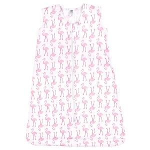 Hudson Baby Infant Girls Cotton Sleeveless Wearable Sleeping Bag, Sack, Blanket, Flamingo - 1 of 1