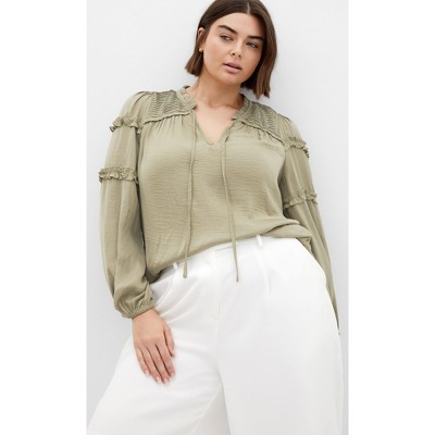 Women's Plus Size Drama Queen Shirt - sage | CITY CHIC
