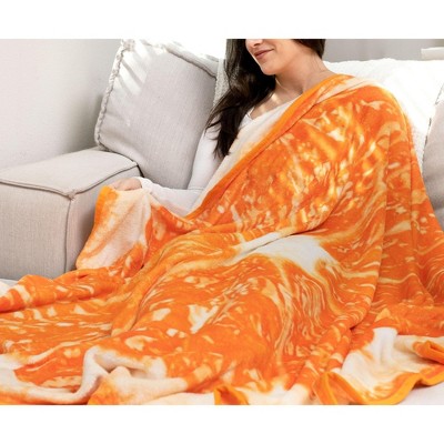 Orange Slice Round Fleece Throw Blanket with Cotton Lining