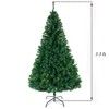 Angel Sar 5.5ft Pre-Lit Christmas Tree with 850 Branches, Realistic PVC Artificial Holiday Tree for Home Decor, Green - 3 of 4