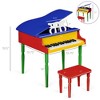 Best Choice Products Kids Classic 30-Key Mini Piano w/ Lid, Bench, Folding Music Rack, Song Book, Stickers - 2 of 4