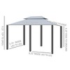 Gsluuk Outsunny 10' x 13' Patio Gazebo, Outdoor Gazebo Canopy Shelter with Curtains, Vented Roof - 4 of 4