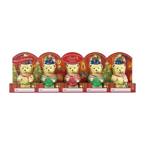 Lindt Christmas Mini Teddy Bear Milk Chocolate Candy - 1.7oz/5pk - 1 of 4