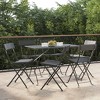 vidaXL Contemporary Bistro Chairs - Set of 6 - Black Poly Rattan - Foldable - Powder-Coated Steel Frame - Outdoor, Patio & Garden Seating - 2 of 4