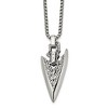 Chisel Stainless Steel Antiqued and Polished Arrowhead Pendant on a 24" Box Chain Necklace - 2 of 4