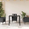 vidaXL Garden Table Black PE Rattan 35.4 x 35.4 in Sturdy Garden Table - 3 of 4