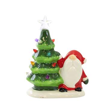 Christmas Led Vintage Green Tree Lighted - One Lighted Tree Figurine 13 ...