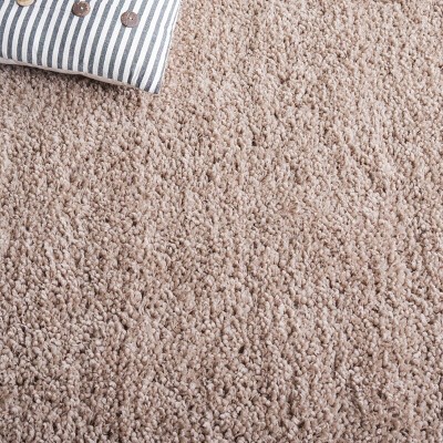 Hand-Tufted Shag Square Rug in Gray Wool and Synthetic Blend