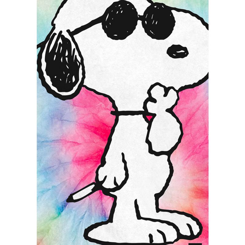 Peanuts Snoopy Joe Cool Tie Dye Lazy Mode Silk Touch Throw Blanket Multicoloured, 3 of 4