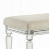 Royal Hampton Bench, Beige Padded Seat, 54 Inch Clear Tapered Acrylic Legs - 4 of 4