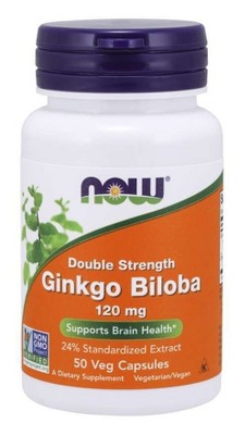 Ginkgo Biloba,Double Strength 120mg by Now Foods  -  50 VegCap