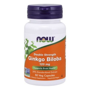 Ginkgo Biloba,Double Strength 120mg by Now Foods  -  50 VegCap - 1 of 2