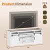 66" Classic TV Console Table, TV Stand for Up to 75" Televisions, Entertainment Center with Top Shelves & Sliding Doors, for Living Room, Farmhouse - 2 of 4