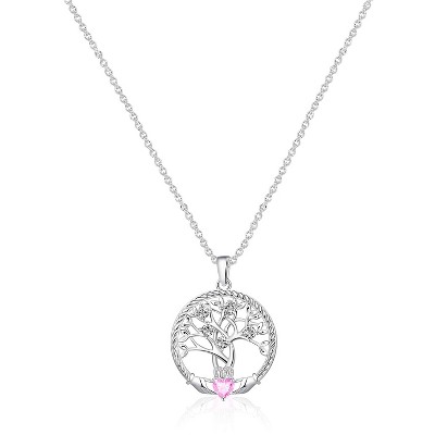 Molenia Tree of Life Necklace for Women, 925 Sterling Silver Birthstone Family Tree of Life Pendant Birthday Gifts