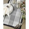 Saro Lifestyle Double Layer Plaid Runner, Black, 16" x 72" - 3 of 3