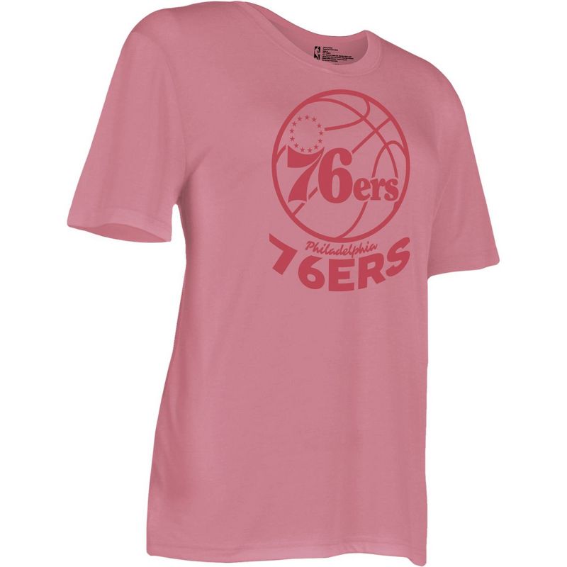 NBA Philadelphia 76ers Women&#39;s Short Sleeve Vintage Logo Tonal Crew T-Shirt, 3 of 5