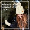 Nicole Miller Winter Hat Cable Knit Beanie and Arm Warmer Sleeves for Women, Fashion Long Fingerless Gloves - 2 of 4